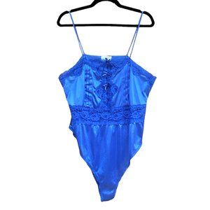 Vintage CONTEMPORARY COLLECTION Blue High Cut Nylon One Piece Nightie Lingerie